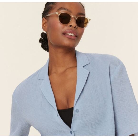 NWT Andie The Margarita Button-Up Size XL Mist Blue - Picture 2 of 7